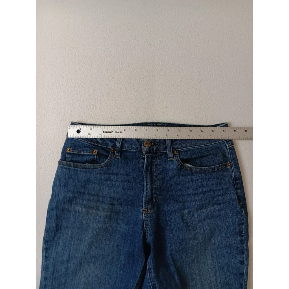 LL Bean BeanFlex Straight Leg Favorite Fit Jeans‎ Blue 10 Petite 508215